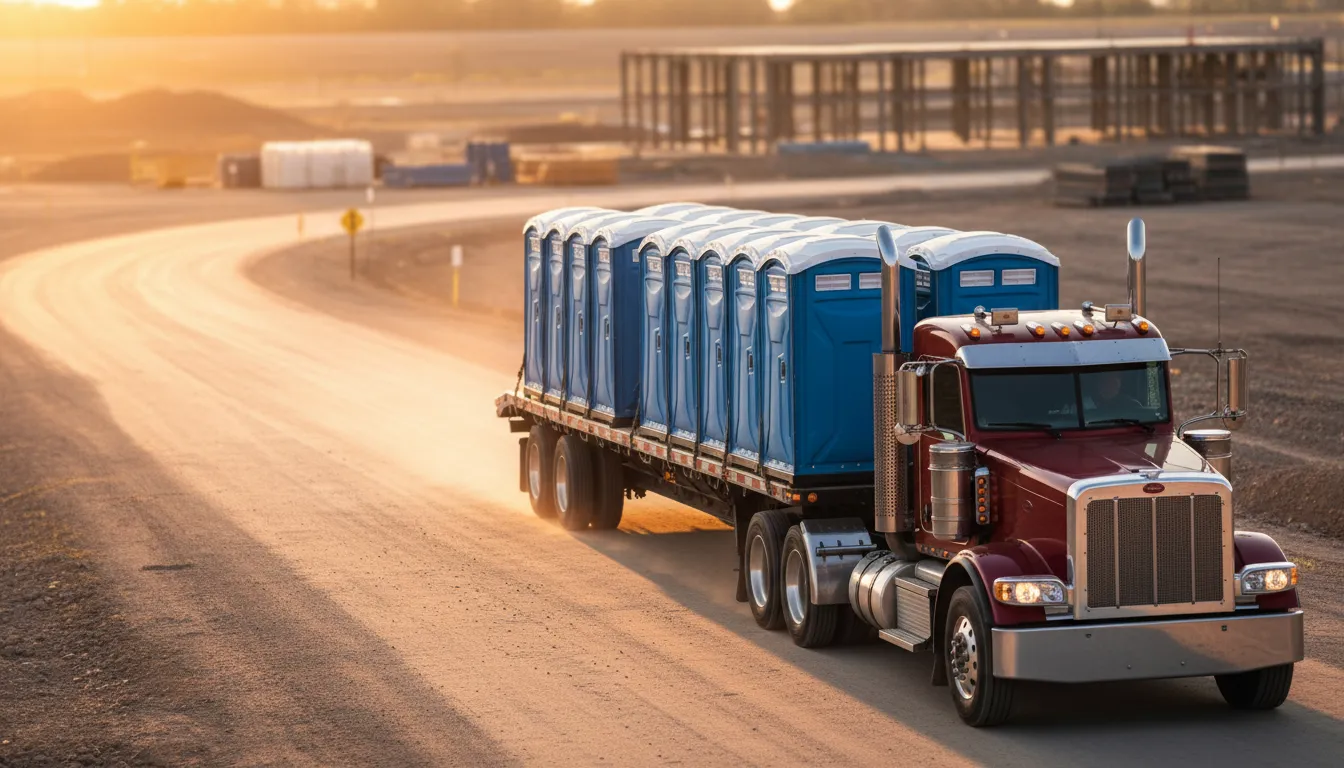 portable toilets rush delivery pickup wide